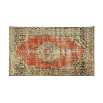 Anatolian handmade vintage rug 265 cm x 160 cm