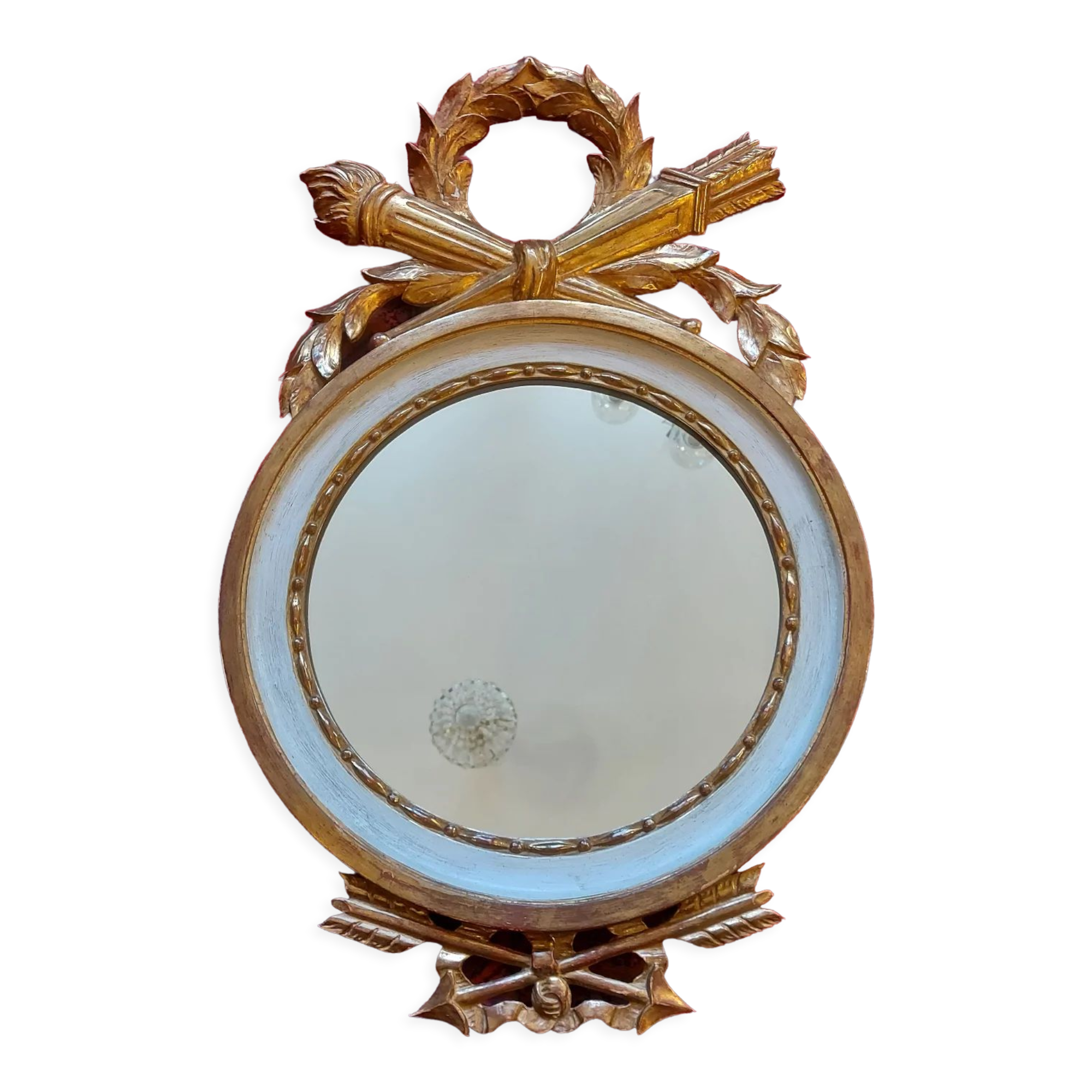 Round mirror in gilded wood Louis XVI style