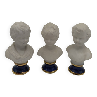 Children's bisque busts. Capodimonte. 9 cm.