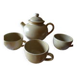 Sandstone teapot with 3 cups