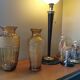 Lot of 2 large vintage vases in amber glass