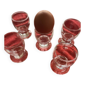 Clear glass egg cups