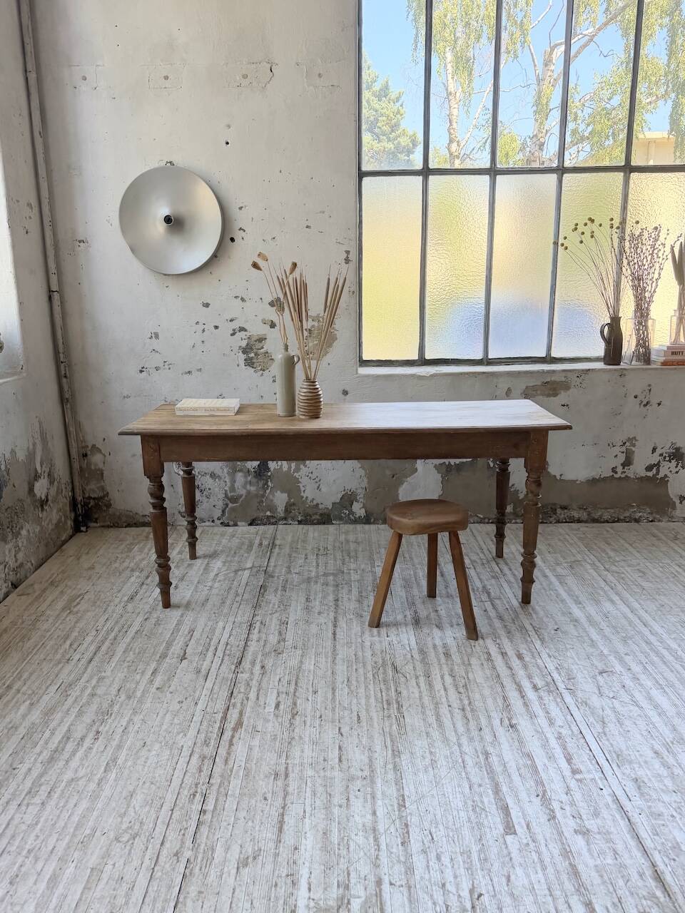 Table de ferme, bistrot en hêtre 1900