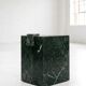 Pedestal table, green marble side table.