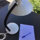 Adjustable white metal desk lamp