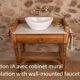 Marble and wood washbasin furniture in Louis-Philippe style.