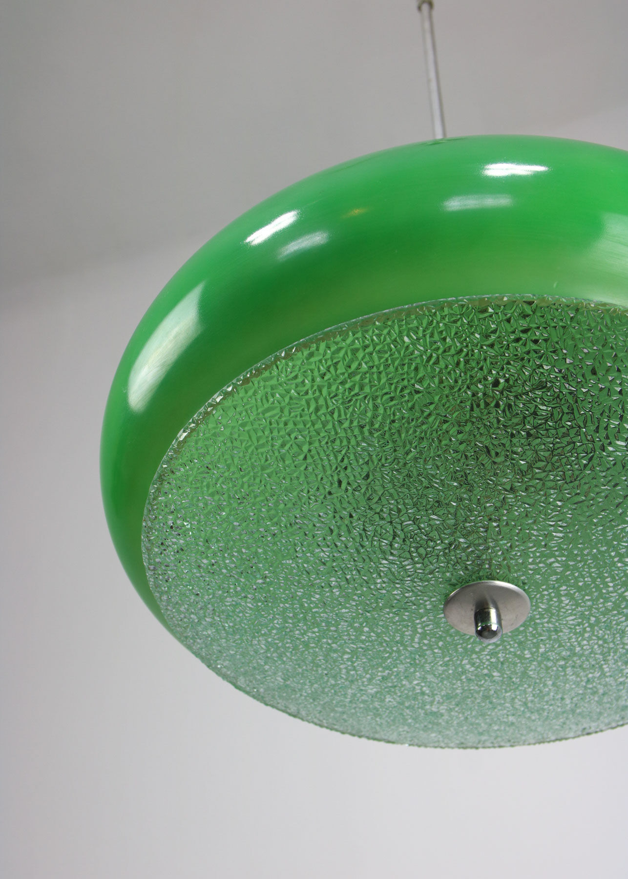 Italian mid-century green glass pendant lamp
