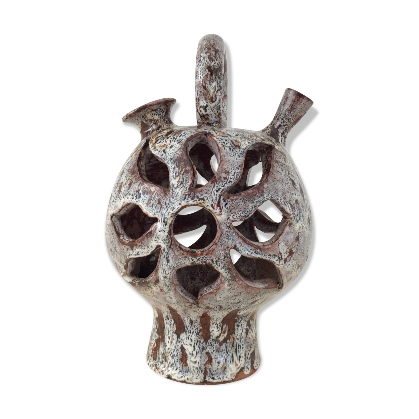 Vallauris lamp from the 60s in openwork ceramic