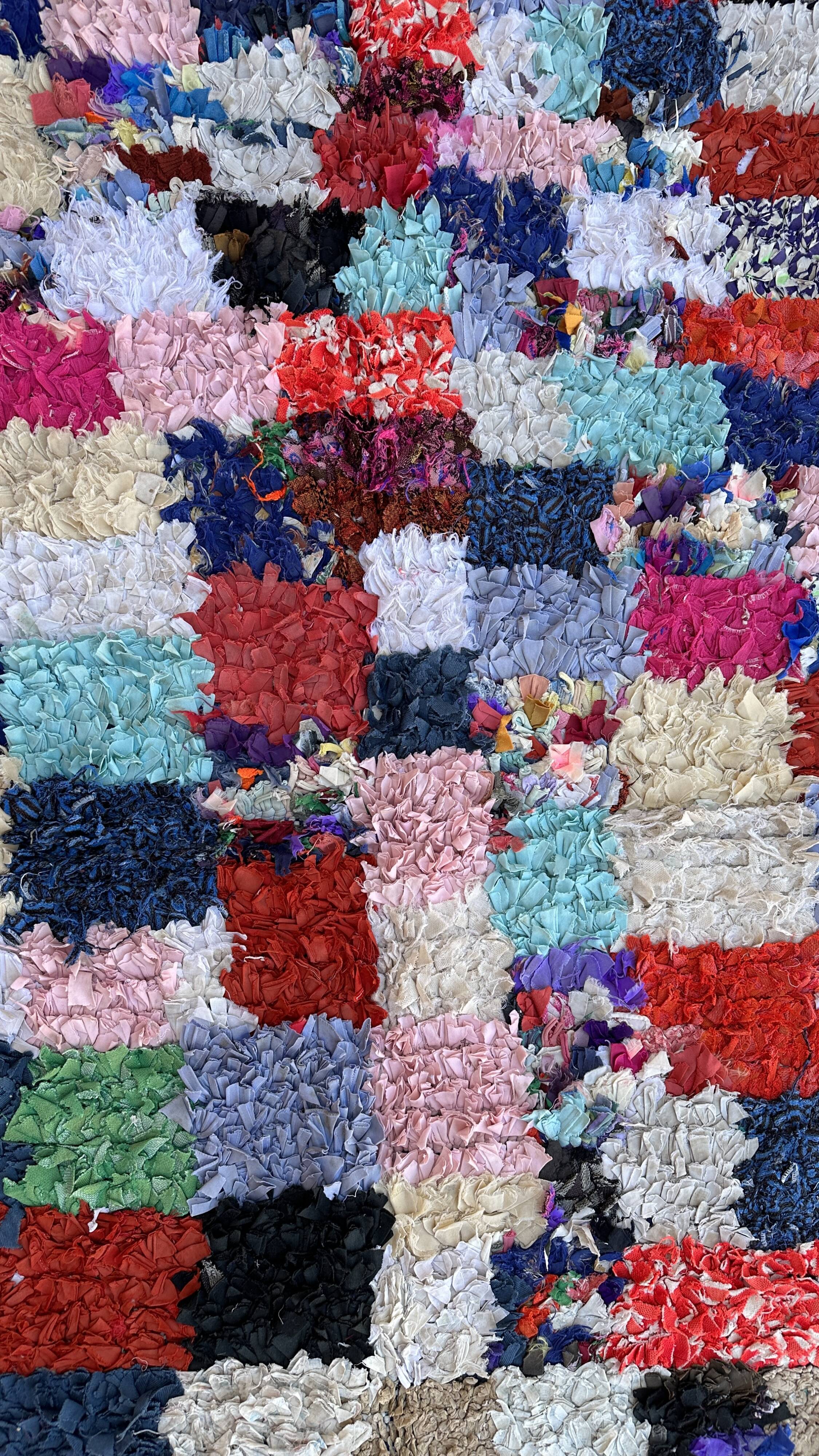 Moroccan carpet Boucherouite colored - 120 x 216 cm