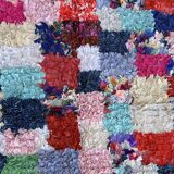 Moroccan carpet Boucherouite colored - 120 x 216 cm