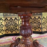 Pedestal table Louis Philippe violin walnut and marble