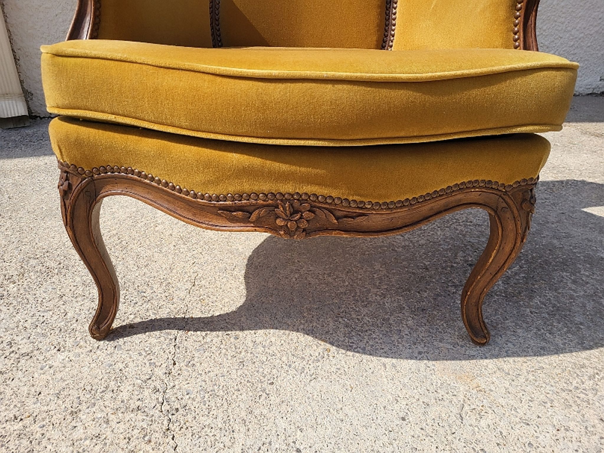 Armchair louis xv mustard walnut of the xix th century n°17