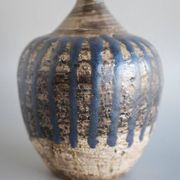 Mid-century Scandinavian modern brutalist art pottery vase by Mari Simmulson for Upsala Ekeby, Sweden, 1970s