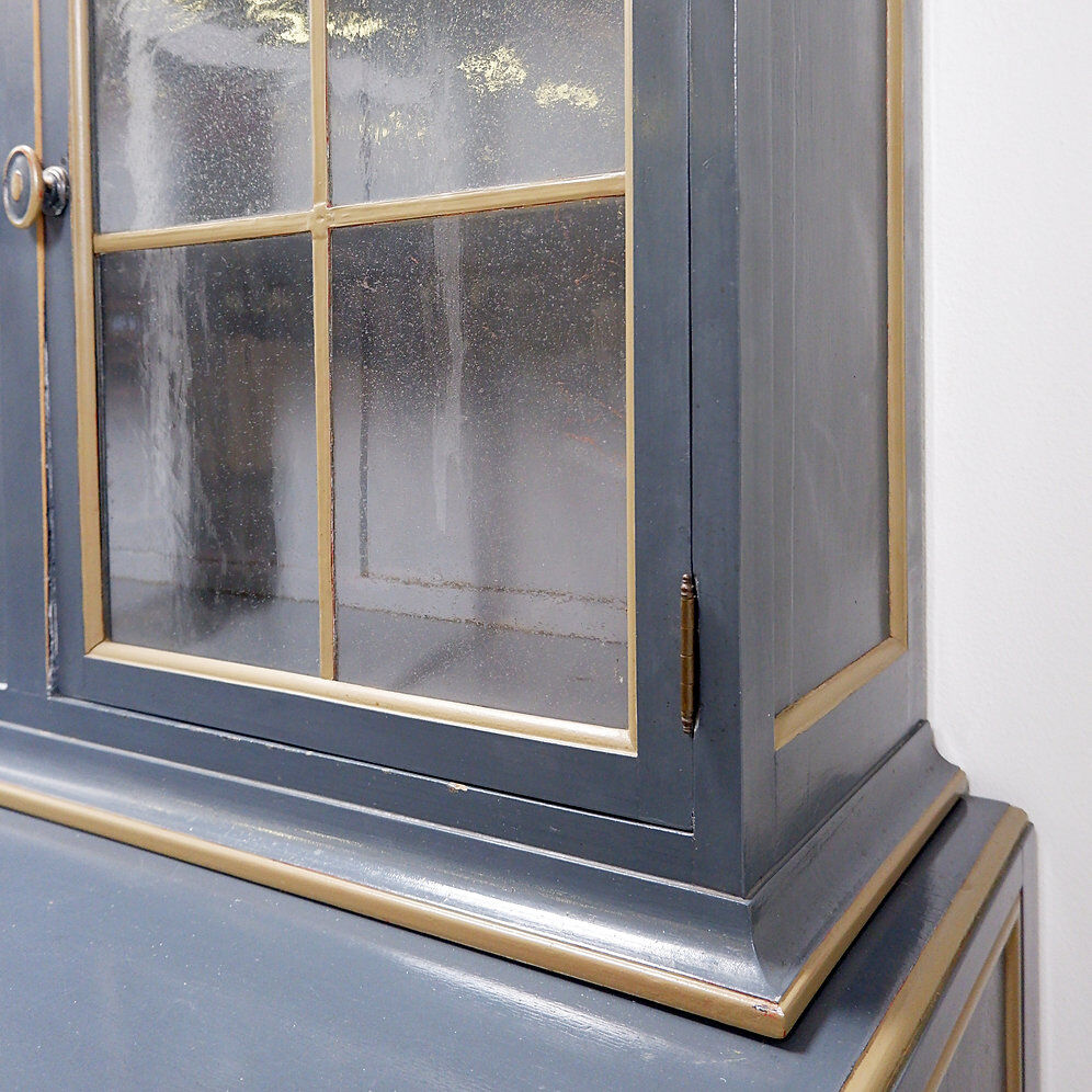 Double-bodied sideboard in grey lacquered wood - one pair available (B)