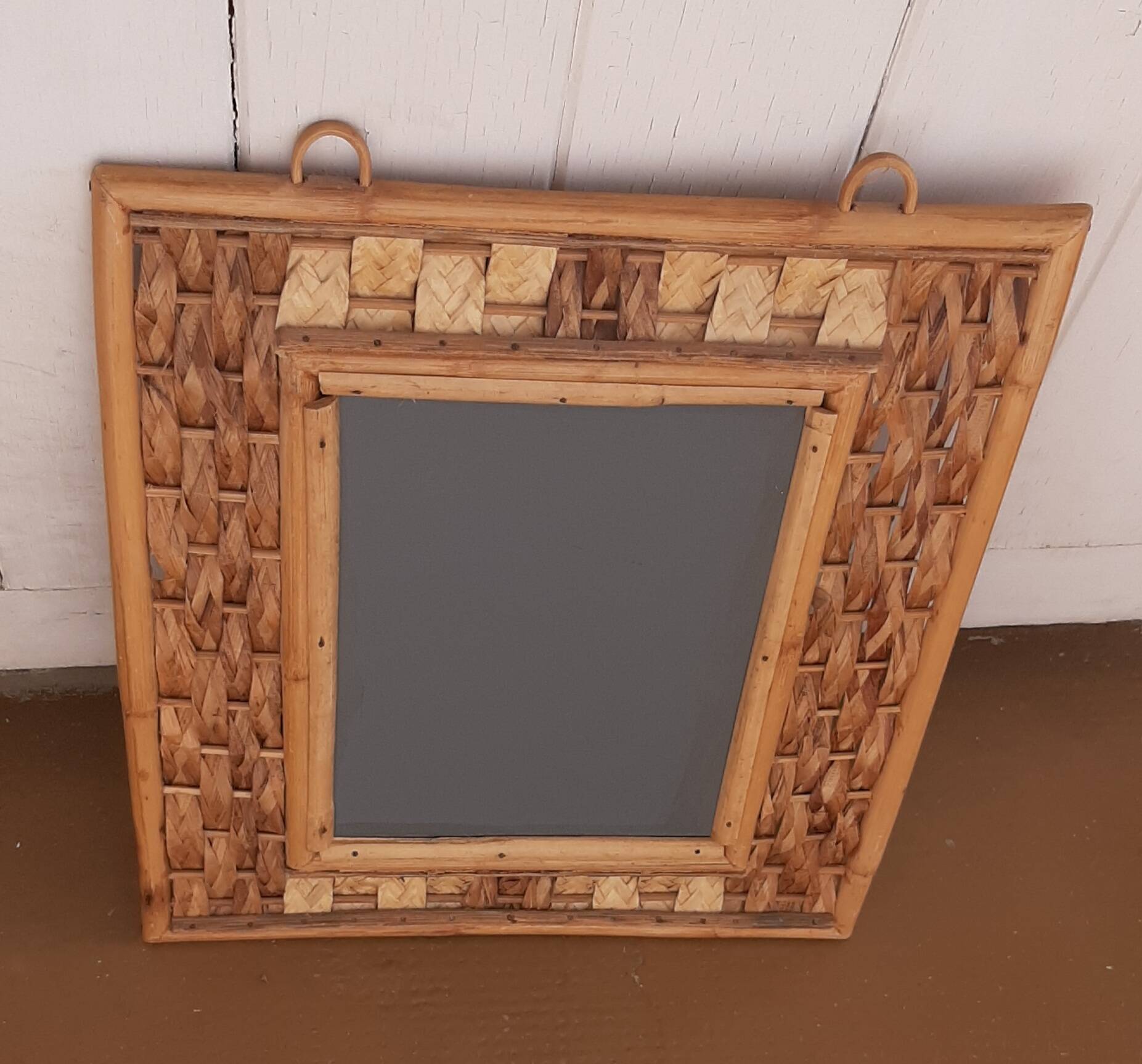 Rattan mirror