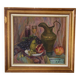 Russian still life with fruits and jug, oil on canvas signed 1986