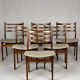 Set of 6 Danish chairs in rosewood