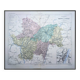 Saône-et-Loire, old map, printed in 1883.