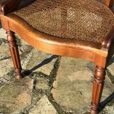 Elegant solid walnut office chair circa 1900.