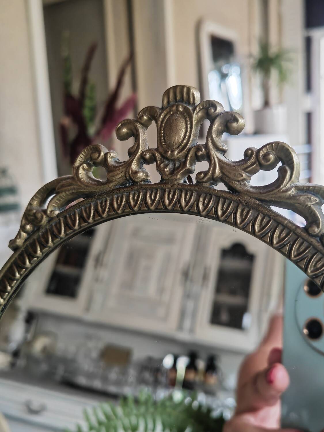 Brass psyche mirror