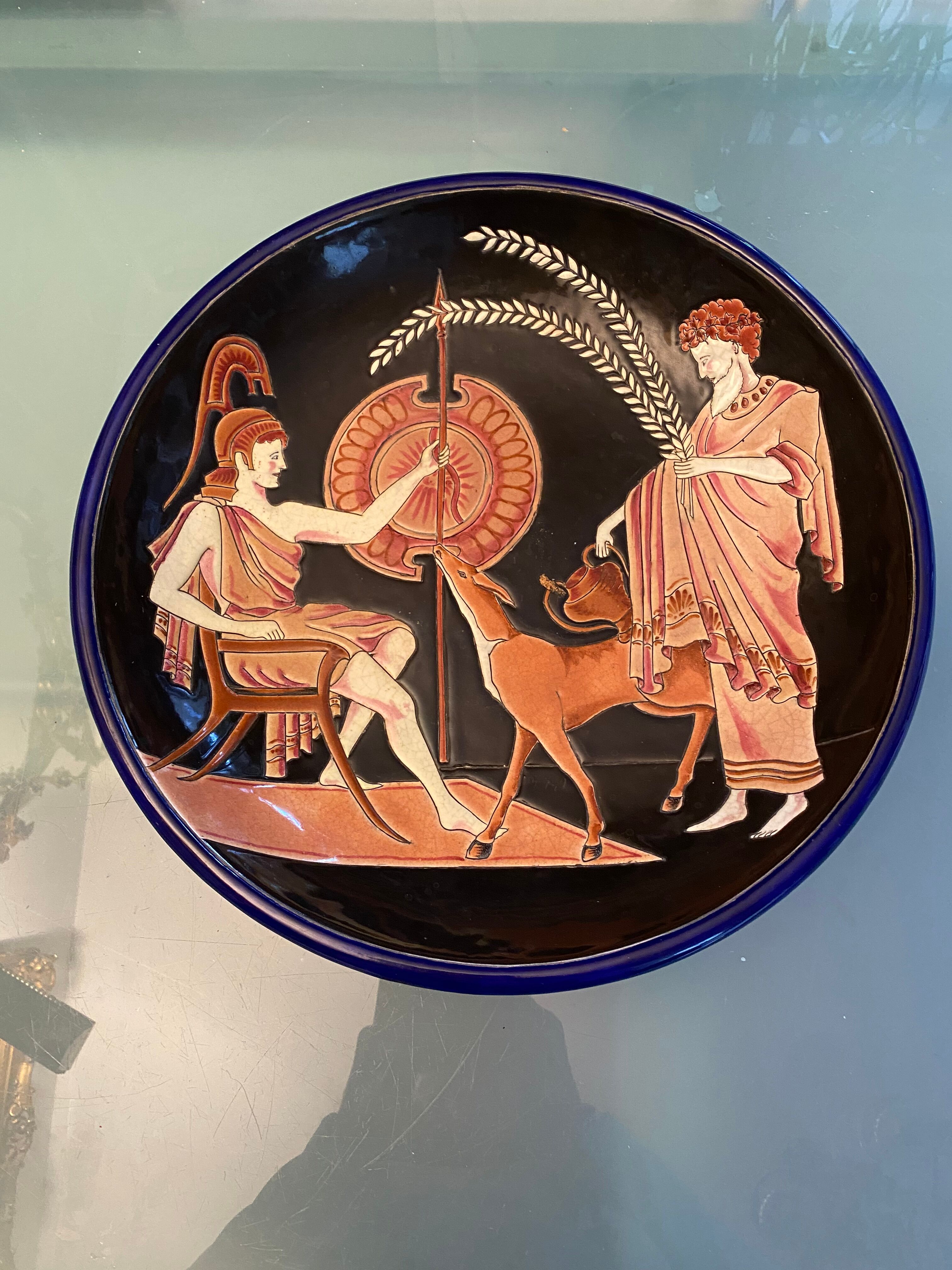 Longwy art deco dish by r rizzi