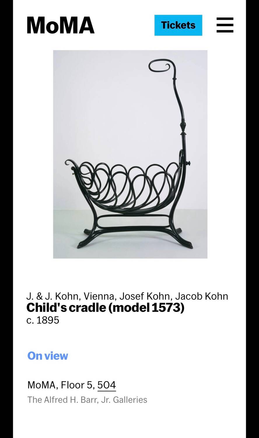 Vintage bentwood baby crib