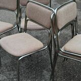 1970s designer chairs in metal and fabric