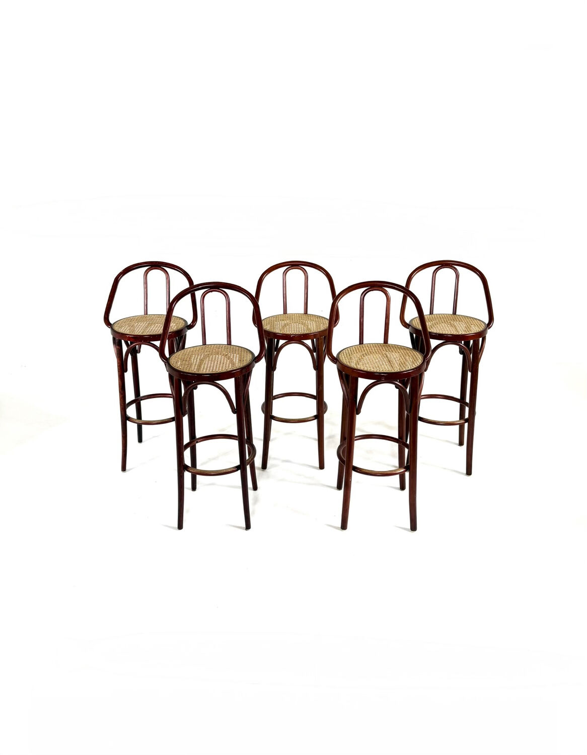 5x vintage rattan barstool, style Thonet ‘60