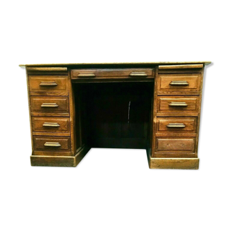 Flat desk with 20th century solid oak boxes