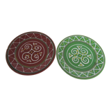 Lot de 2 assiettes à dessert bretagne " tryskell symbole celte "