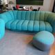 Set of 2 sofas and 2 poufs by Roche Bobois.