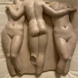 Bas relief of the three graces antiquity molding of the Louvre
