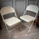 Duo de chaises pliantes en acier années 1980