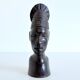 African head sculpture in ebony wood 1940s