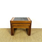 Teak and tiled nesting table