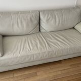 Full living room white leather STEINER Paris 1 sofa
