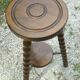 Tripod table with 2 vintage trays 1960 stool