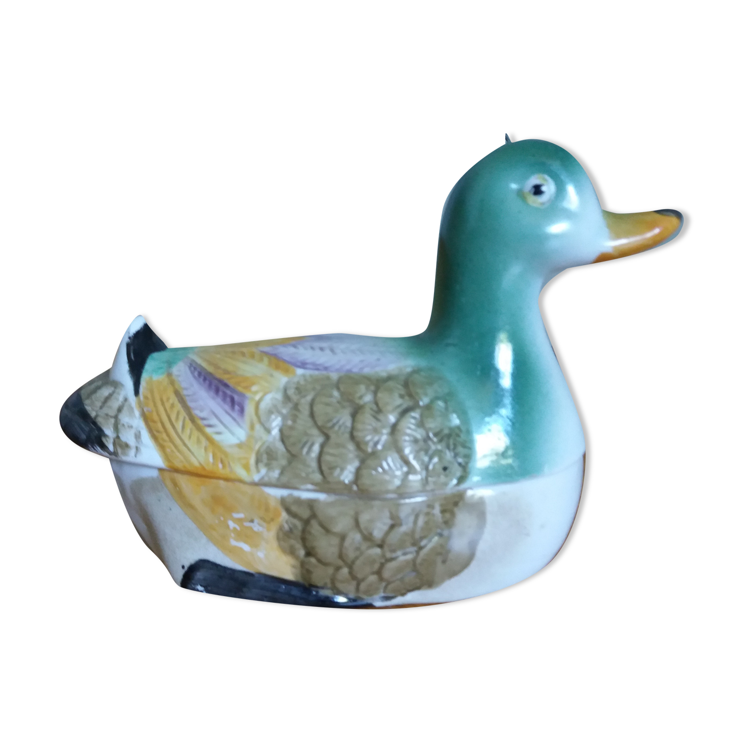 Duck empty-pocket ceramic slurry signed YR