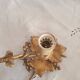 Small hand-held candle holder lamp in vintage gold metal