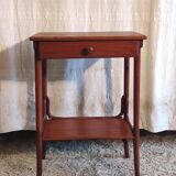 Curved solid wood side table - early 20th century