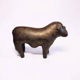 Leather Bulldog ottoman by Dimitri Omersa, England 1960s