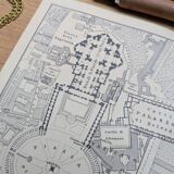 Le Vatican, plan Vintage imprimé en 1894