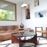 Italian design coffee table in travertine