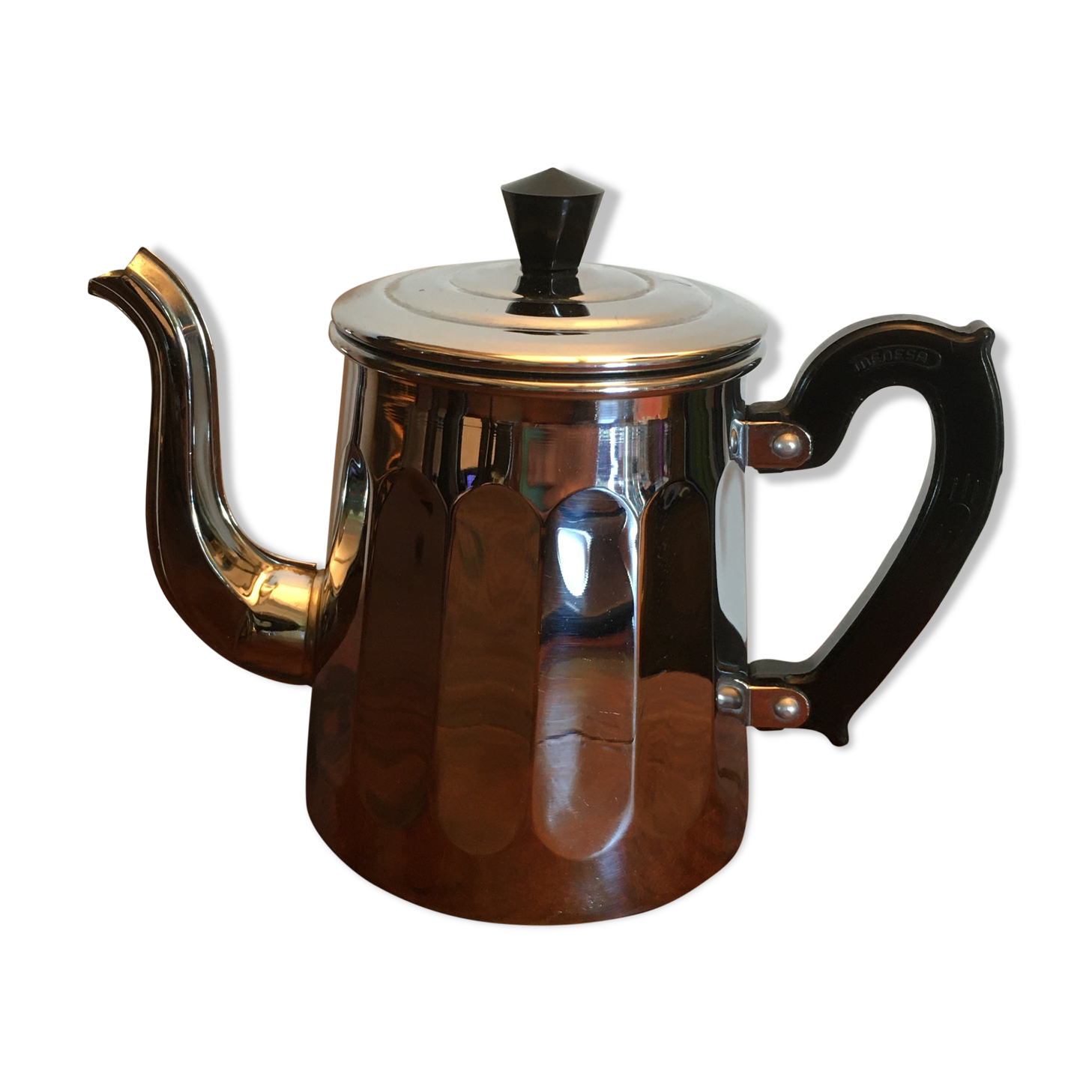 Théière vintage en cuivre chromé Menesa