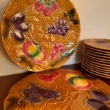 Old barbotine dessert service