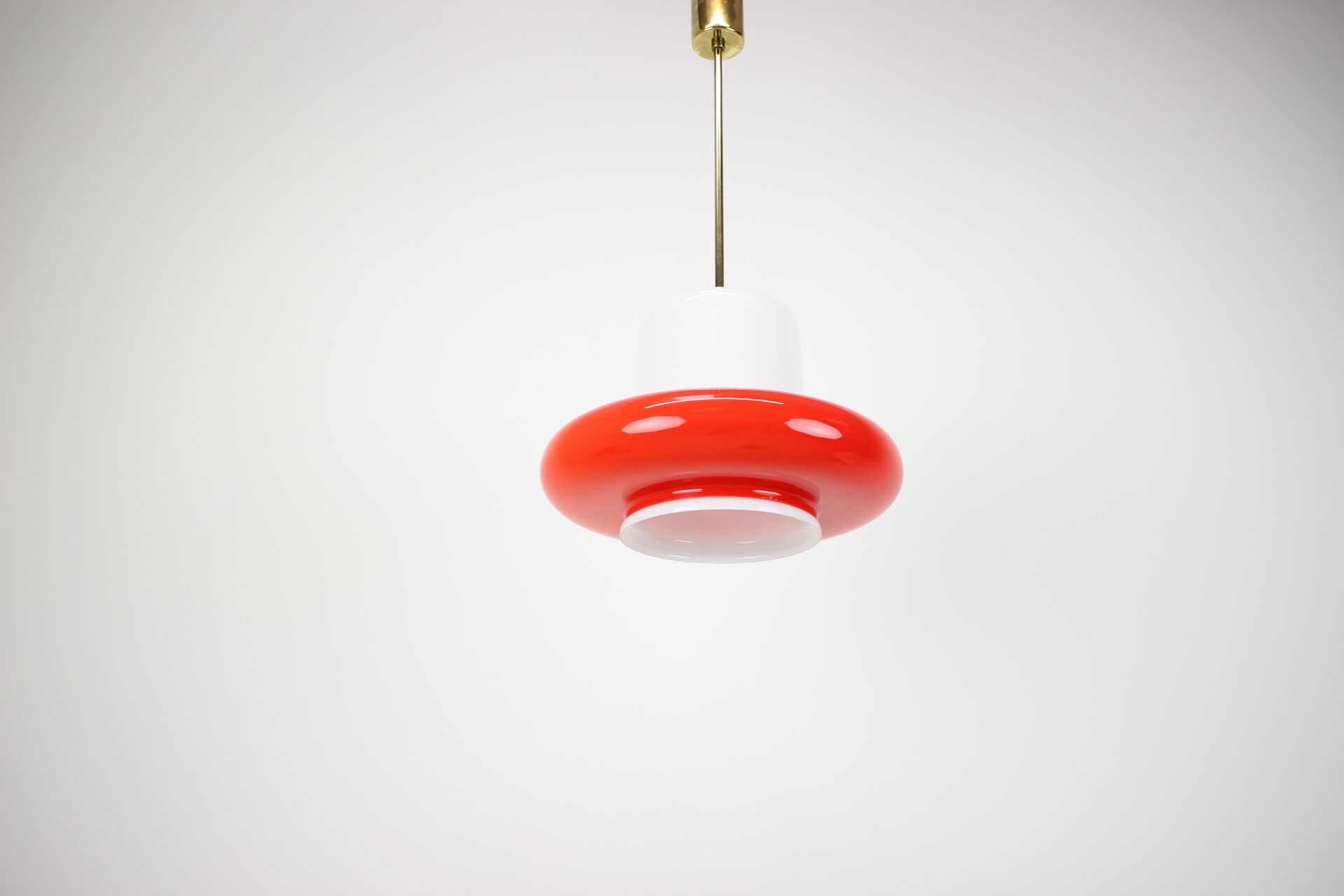 1960s Opaline Glass Pendant Light, Czechoslovakia