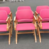 Series of vintage thermo folded armchairs