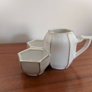 Art Deco condiment holder MS France in porcelain – 1930s