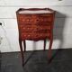 Louis XV style bedside table in marquetry with 3 drawers.