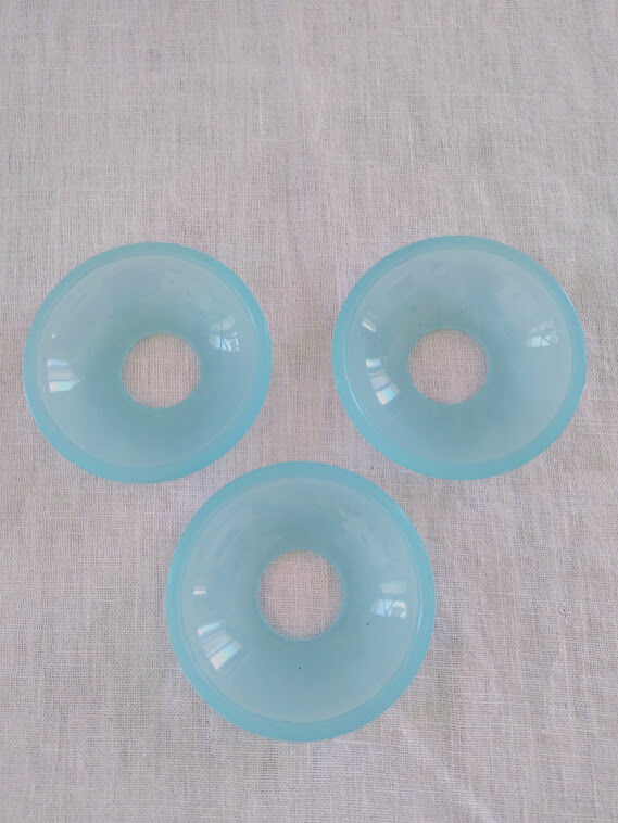 Chrome and blue seventies candlestick